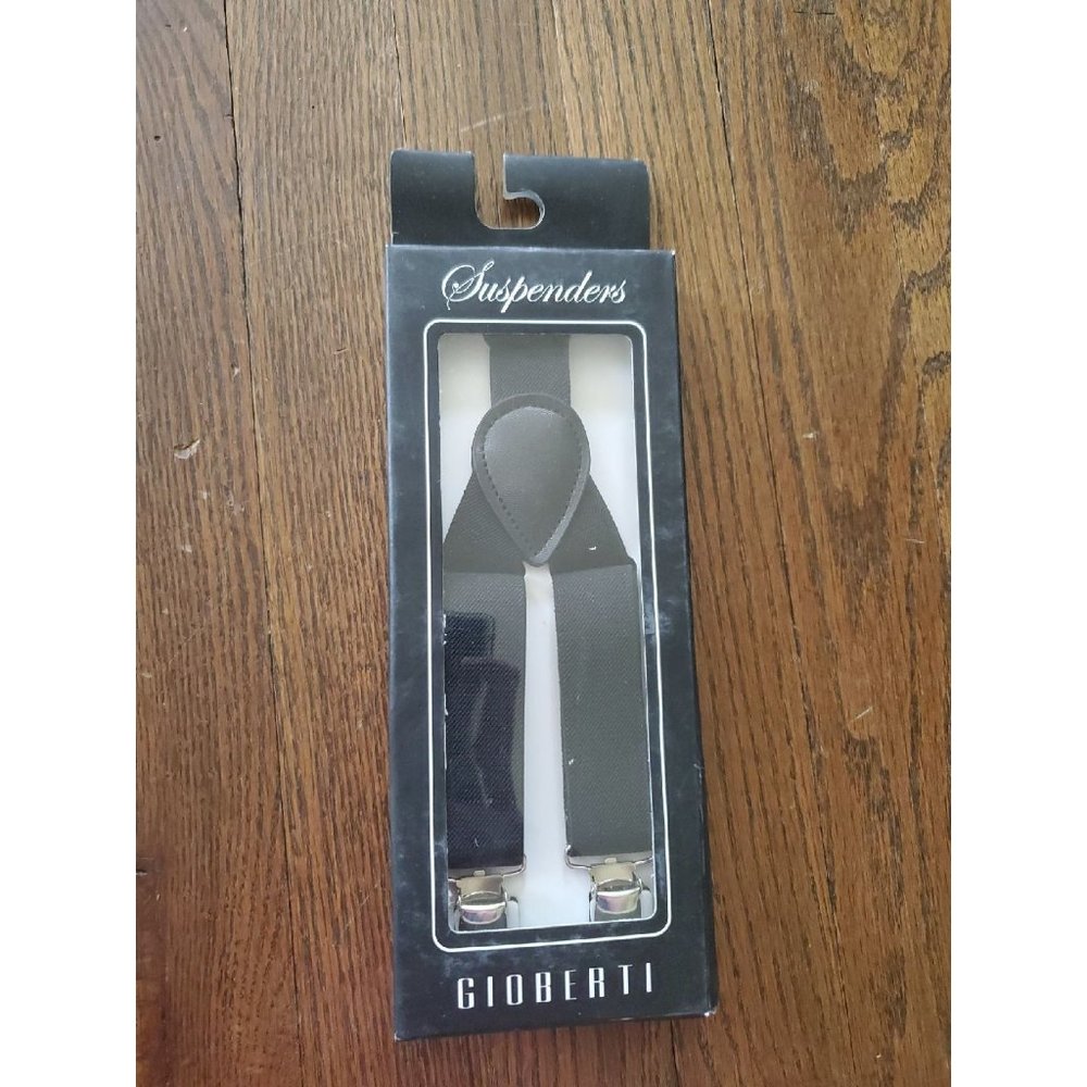 New boys black suspenders